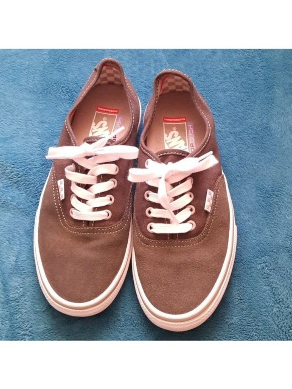 Vans Dark Grey Suede Canvas Off the Wall Popcush Skateboarding Sneakers Size 7